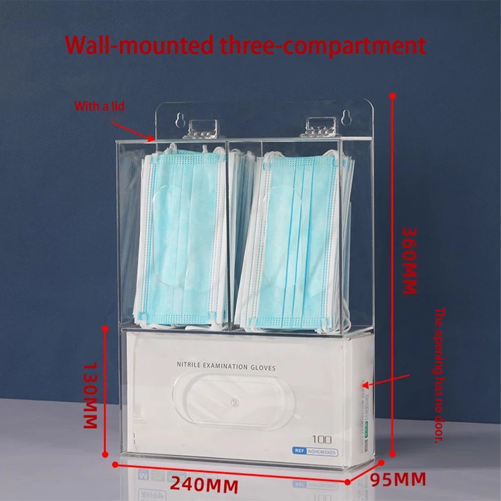 3 Grids Acrylic Glove Holder T - Medical Gloves ulasan dan harga