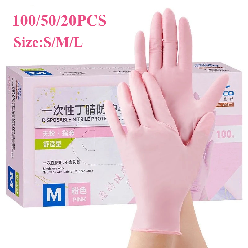 20/50/100PCS Pink Nitrile Glov - Medical Gloves ulasan dan harga