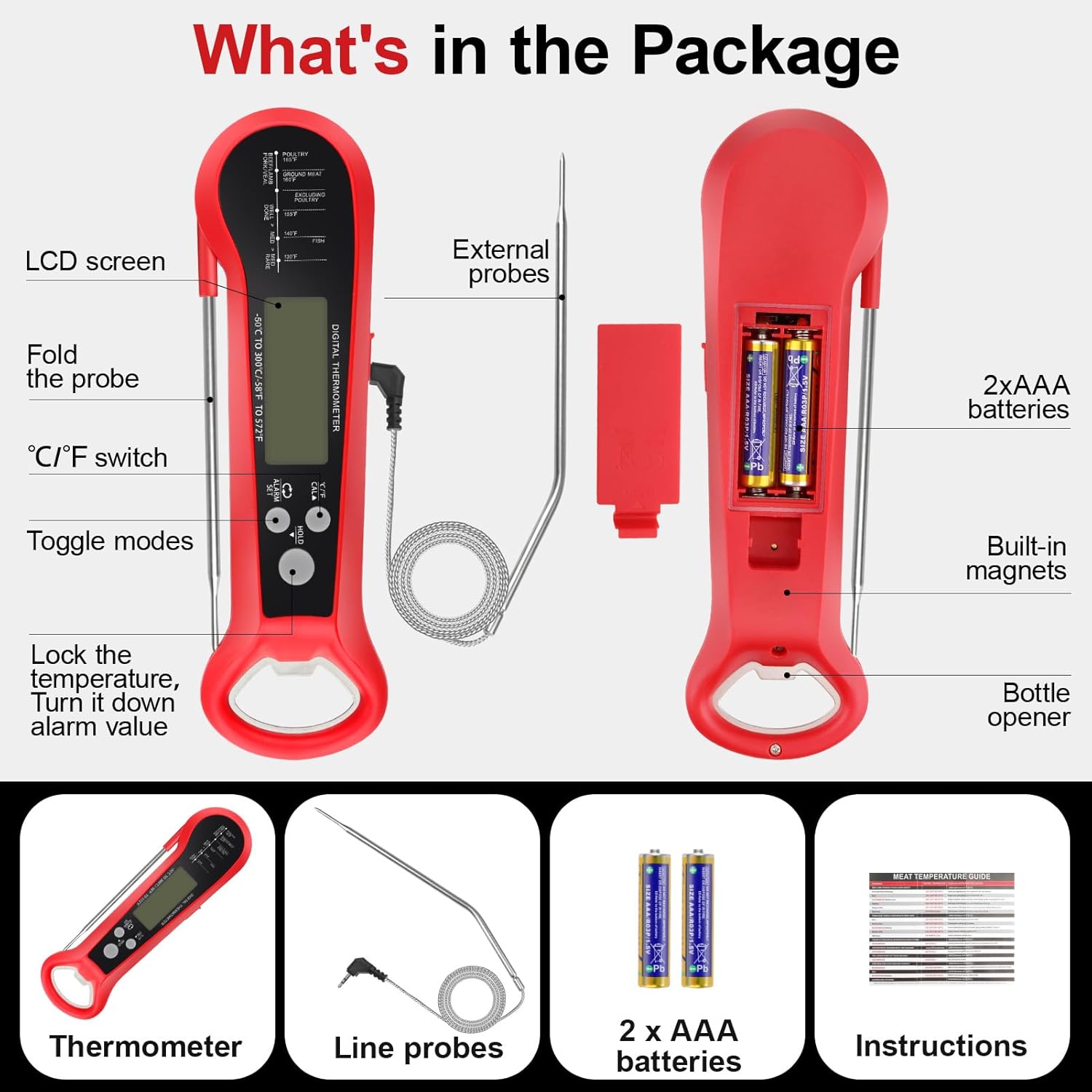Long Cable Professional Meat T - Thermometer Digital ulasan dan harga